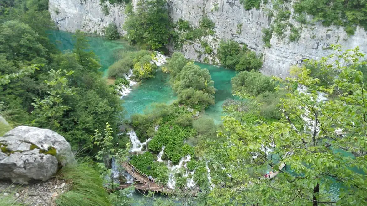 Plitvice lakes from above Croatia