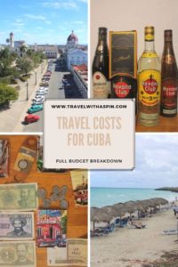 Travel costs for Cuba budget