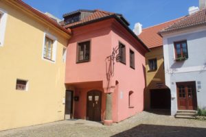 Colorful houses in the Jewish Quarter of Trebic