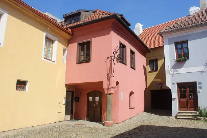 Colorful houses in the Jewish Quarter of Trebic