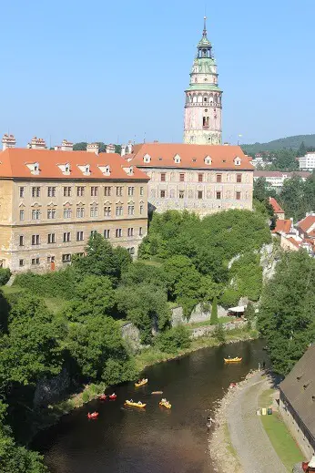 Climb up the tower of the castle in Cesky Krumlov for gorgeous views