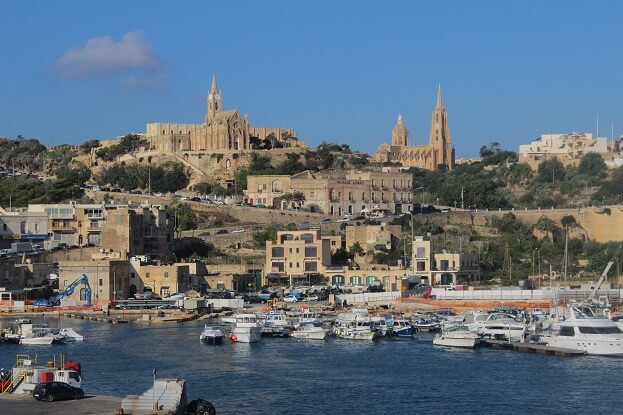 Gozo Island seen from the ferry
