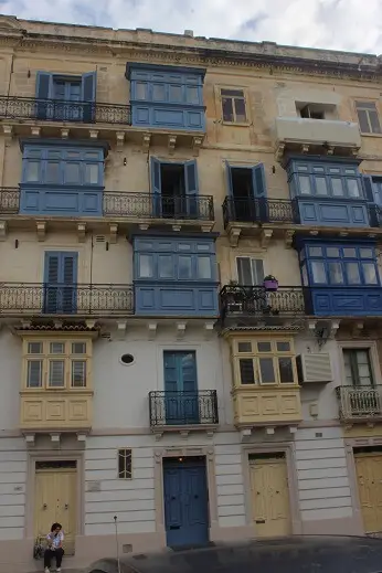 Traditional balconies in Valletta