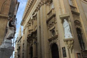 Religious statues on the streets of Valletta
