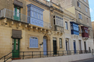 Colorful balconies in Luqa, Malta