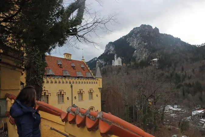 Looking at Neuschwanstein Castle from Hohenschwangau just like Ludwig did almost 200 years ago