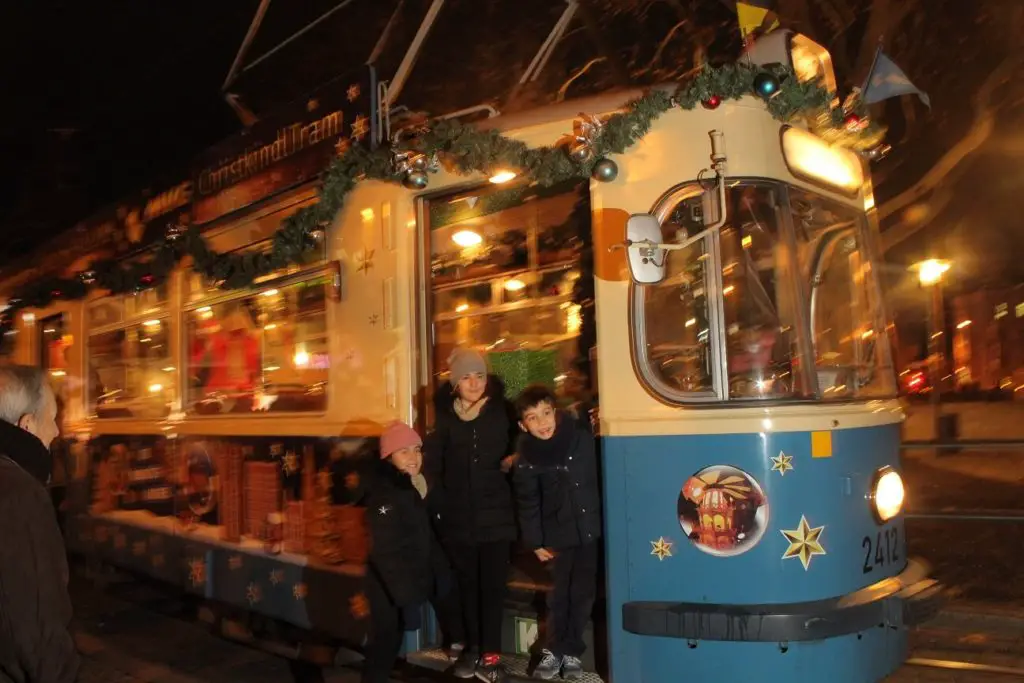 Christmas tram Sendlinger Tor Munich