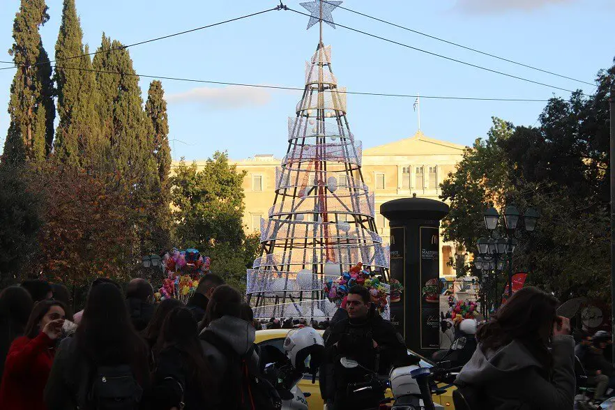 Syntagma Square in December, Athens, Greece