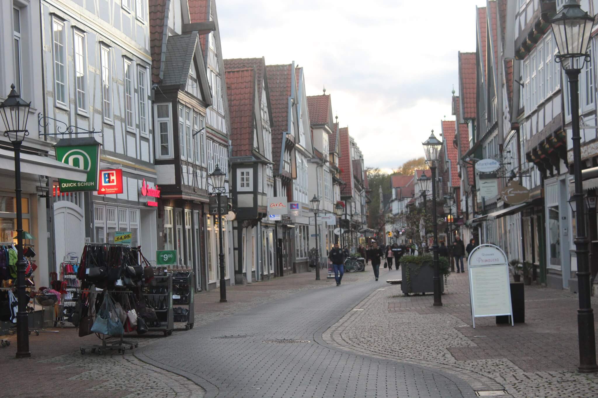 Pedestrian commercial street in Celle, Germany