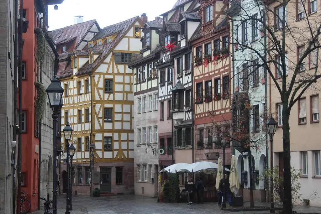 Half-timbered houses on Weissbergergasse, Germany