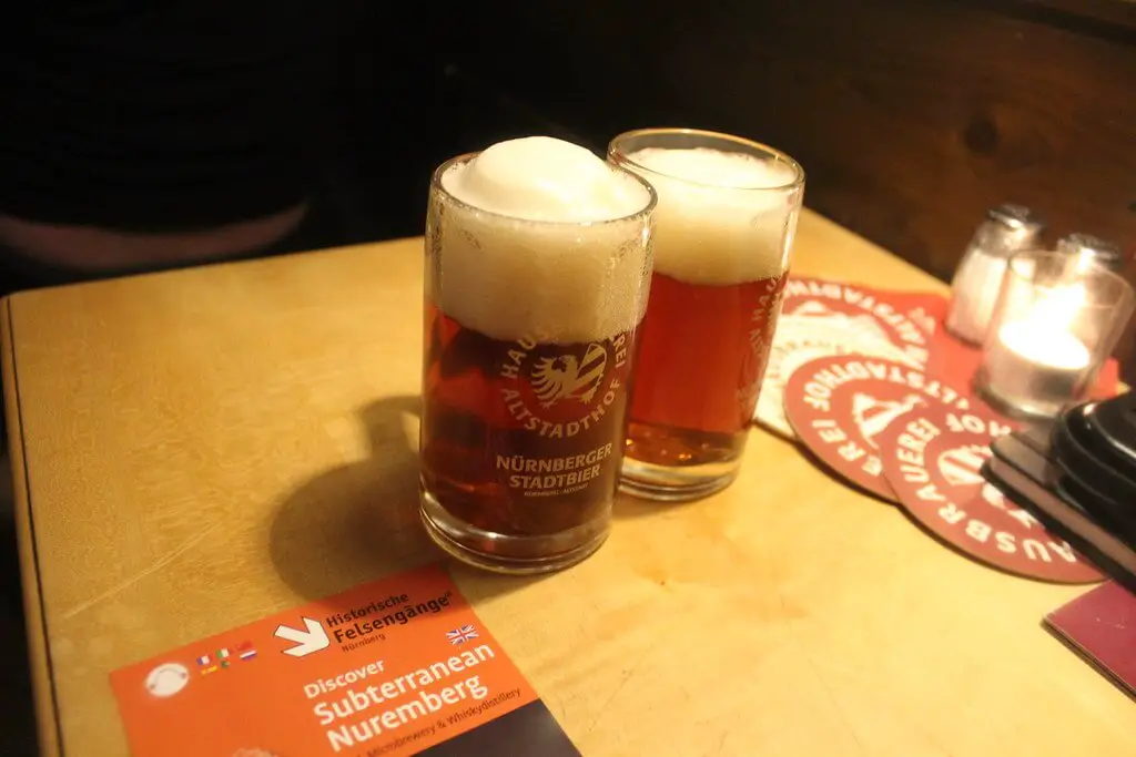 Red beer at Altstadthof brewery, Germany