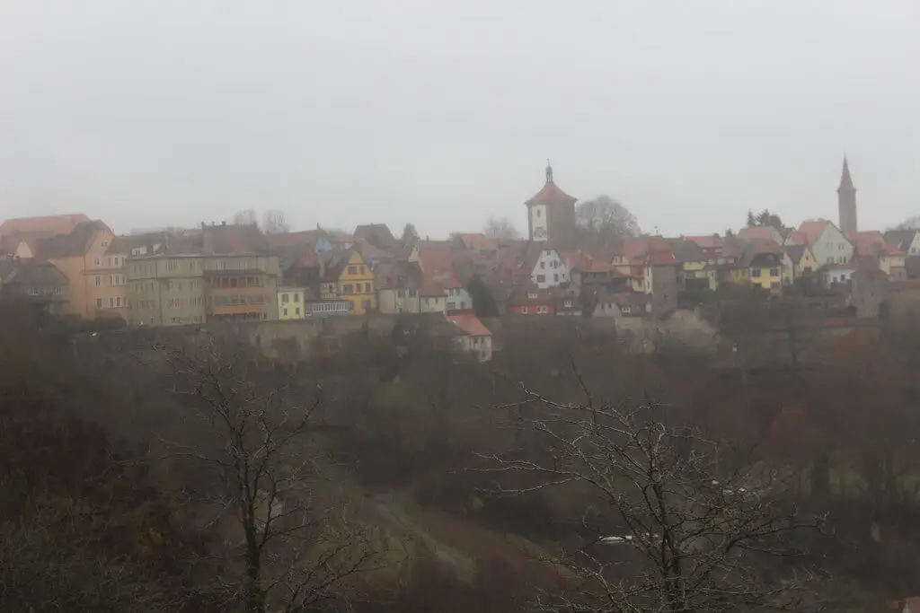 Image of Rothenburg ob der Tauber from the Gardens of the Old Castle