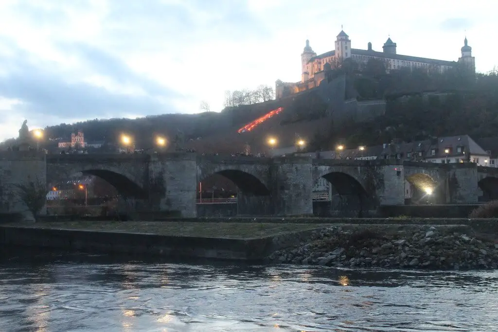 The Old Main Bridge and Marienberg fortress on the hill, Würzburg, Germany