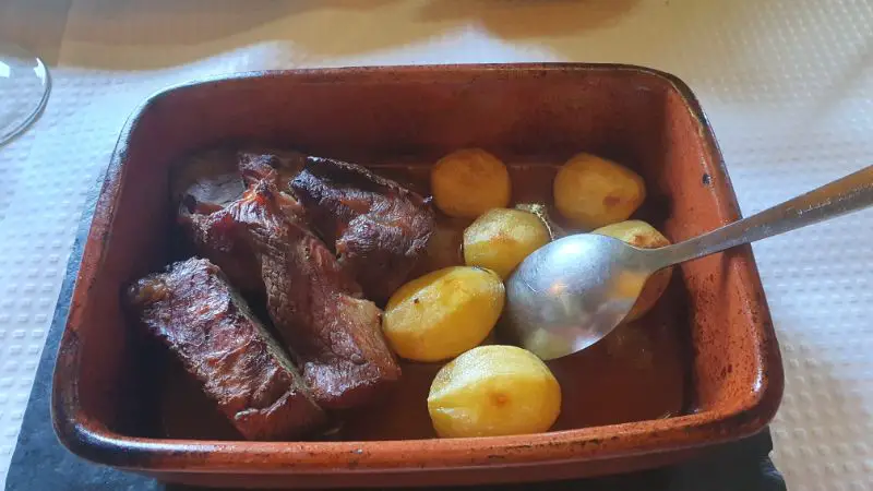Veal roasted in clay pots in Portugal