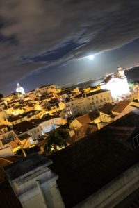 Lisbon at night from Miradouro Porta do Sol