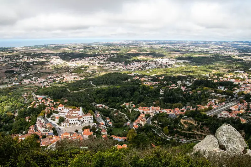 View over Sintra from the Moorish Castle - day trip from Lisbon
